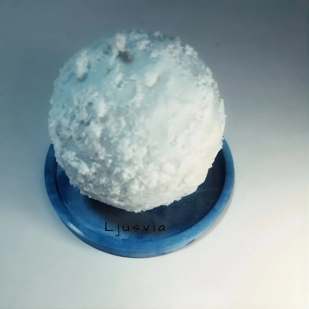 Dekoratyvinė žiemos žvakė „Sniego gniūžtė“