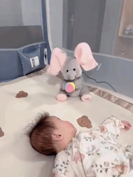 Peek a Boo kalbantis drambliukas