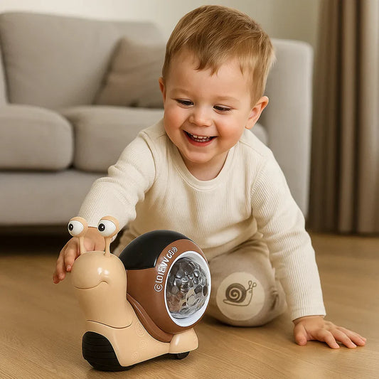 Švytinti ir muziką grojanti ropojanti sraigė – lavinamasis žaislas