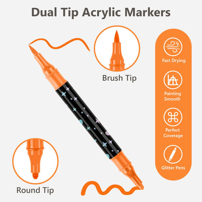 Dvipusiai blizgantys flomasteriai