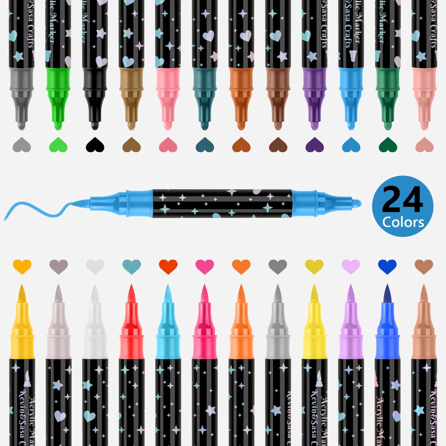 Dvipusiai blizgantys flomasteriai