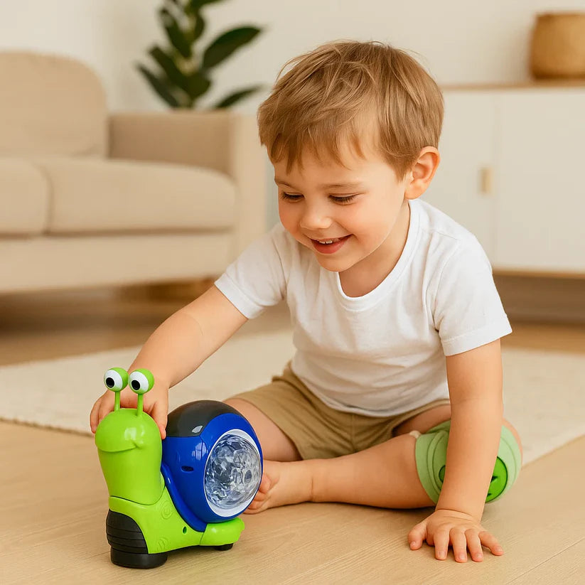 Švytinti ir muziką grojanti ropojanti sraigė – lavinamasis žaislas