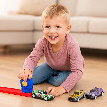 Automobiliukų katapultos lenktynių rinkinys