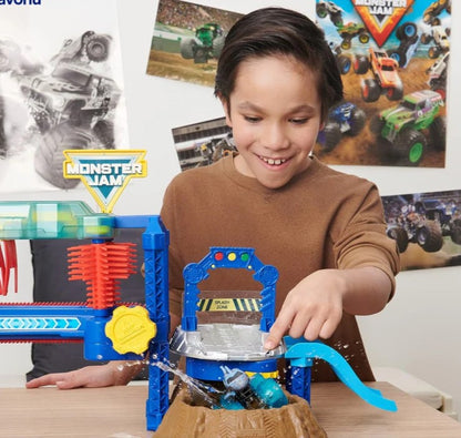 Spalvą keičianti žaislinių mašinų plovykla vaikams