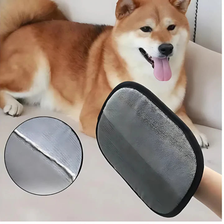 Elektrostatinės pirštinės gyvūnų plaukams šalinti